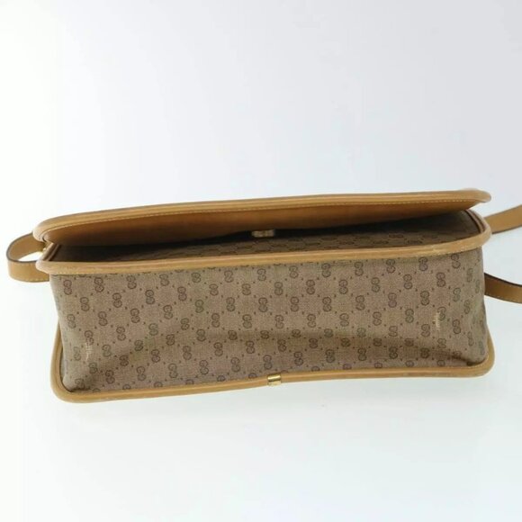 GUCCI Micro GG Canvas Web Sherry Line Shoulder Bag Beige Auth - Picture 12 of 15